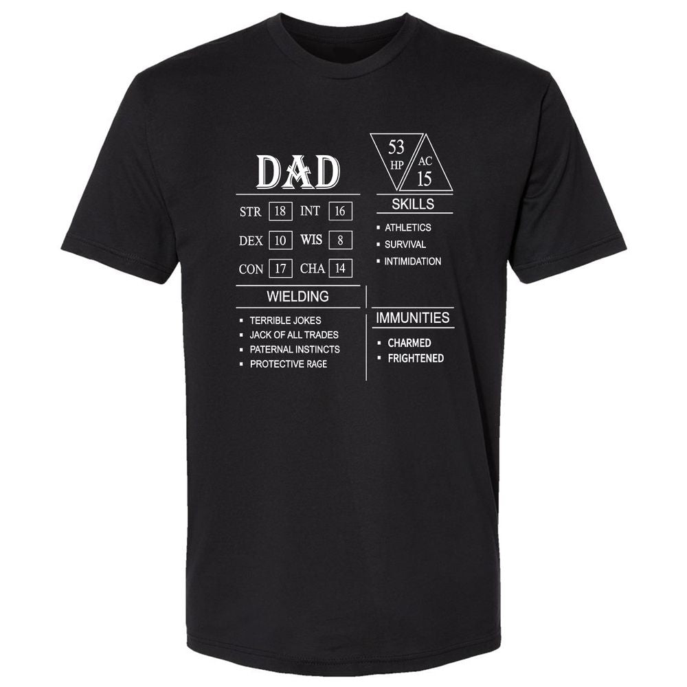 Dad Stat Block Premium Unisex T-Shirt - Black - 1