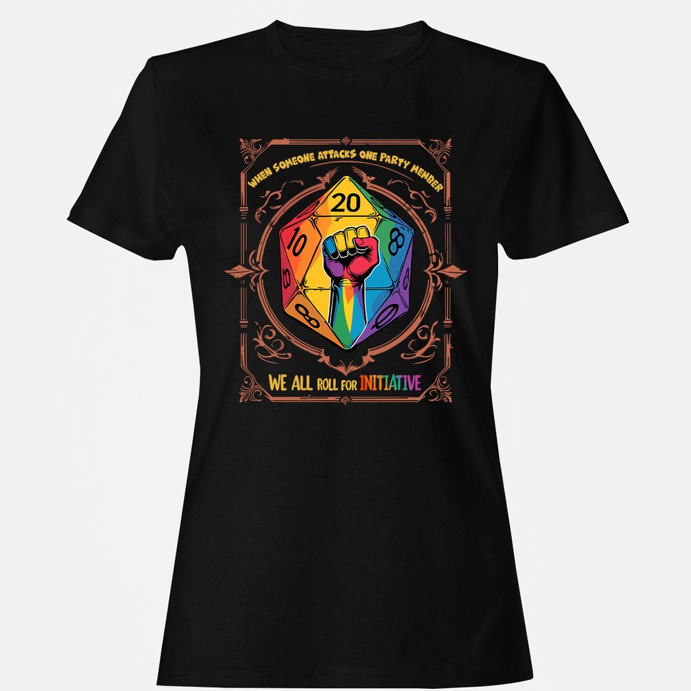 Roll For Initiative Women's T-Shirt - Black - 1
