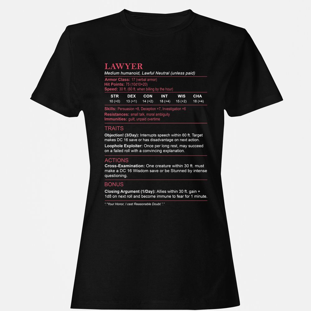 Lawyer Stats Women's T-Shirt - Black - 1