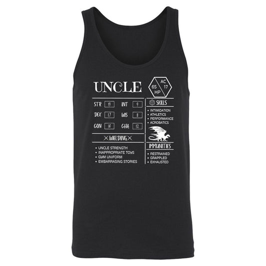 Uncle Stats 2 Unisex Jersey Tank - Black - 1