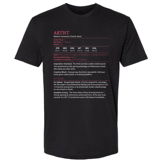 Artist Stats Premium Unisex T-Shirt - Black - 1