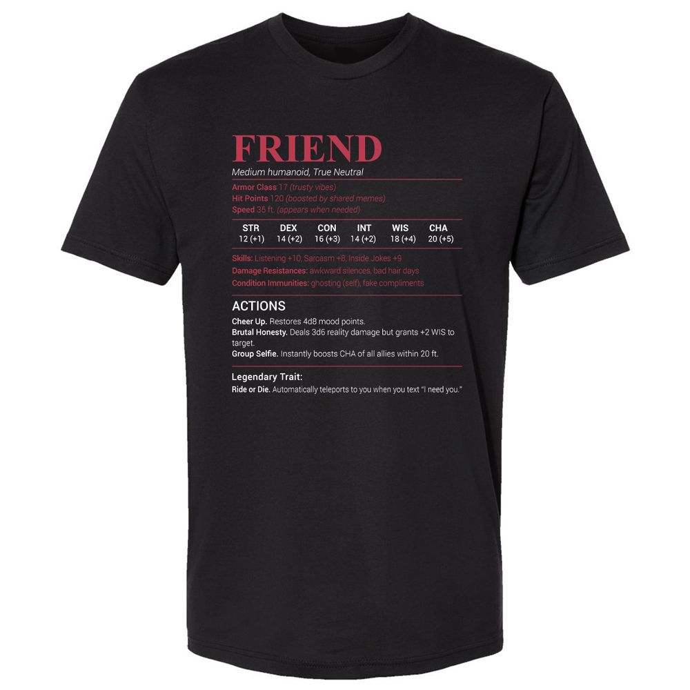 Friend Stats Premium Unisex T-Shirt - Black - 1