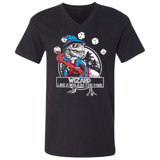 Wizard Like The Walk In The Park Unisex V-Neck T-Shirt - Black - 1