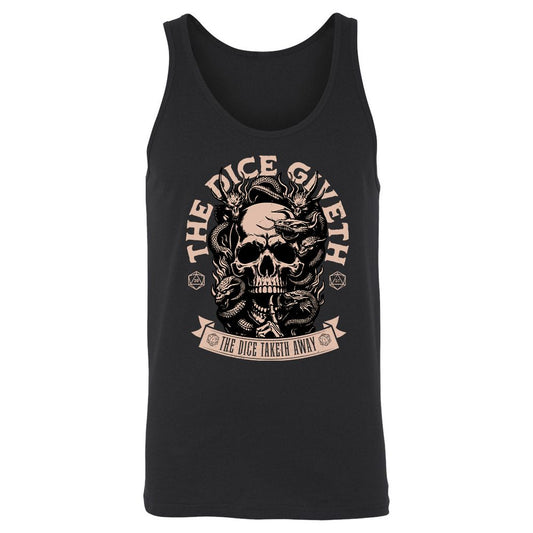The Dice Giveth The Dice Taketh Away Unisex Jersey Tank - Black - 1