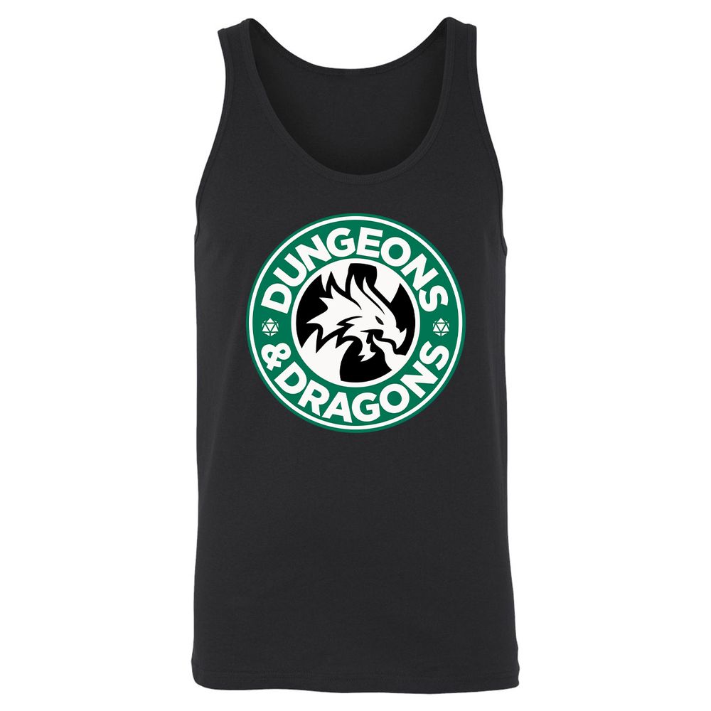 D&D Coffee Unisex Jersey Tank - Black - 1