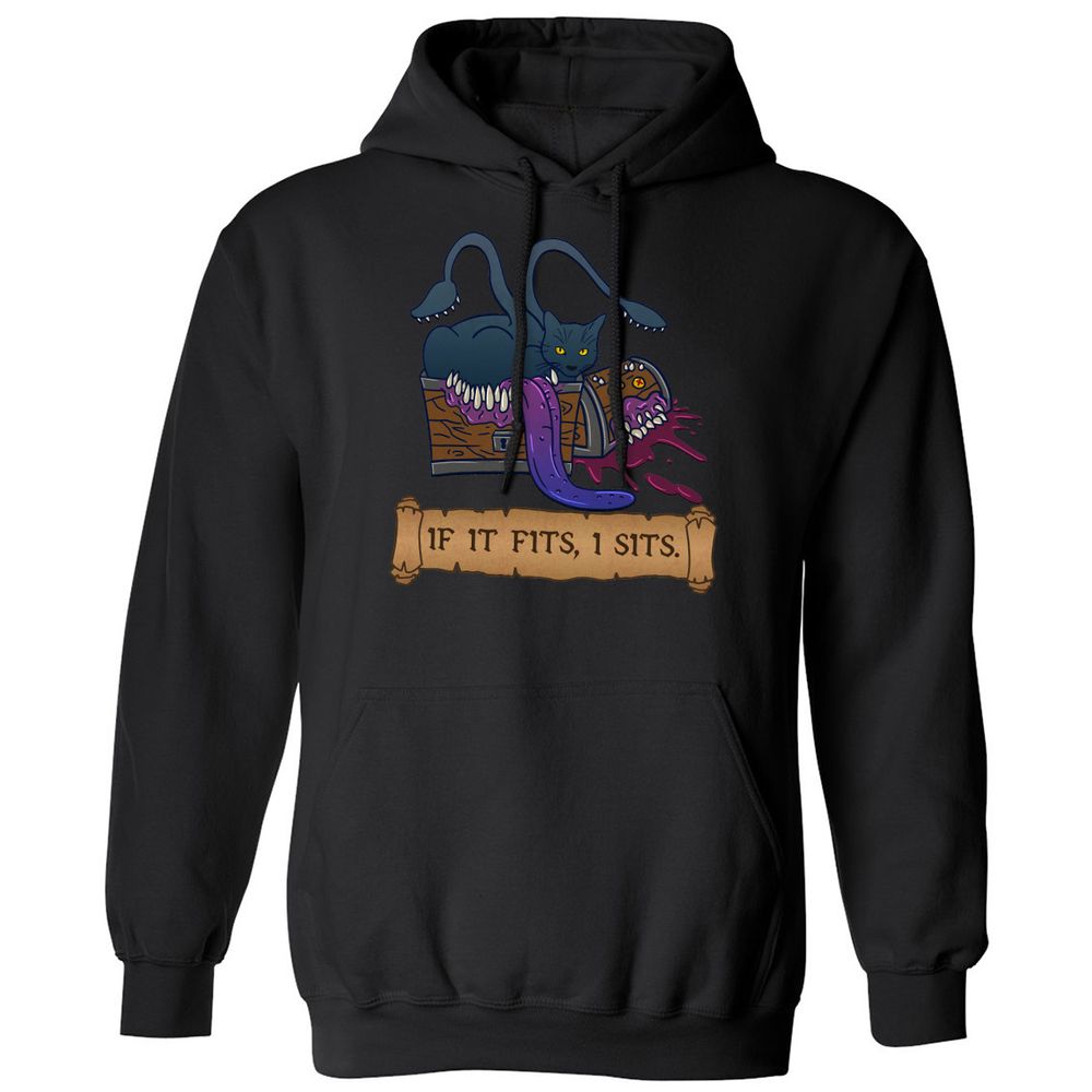 If It Fits I Sits Classic Unisex Hoodie - Black - 1