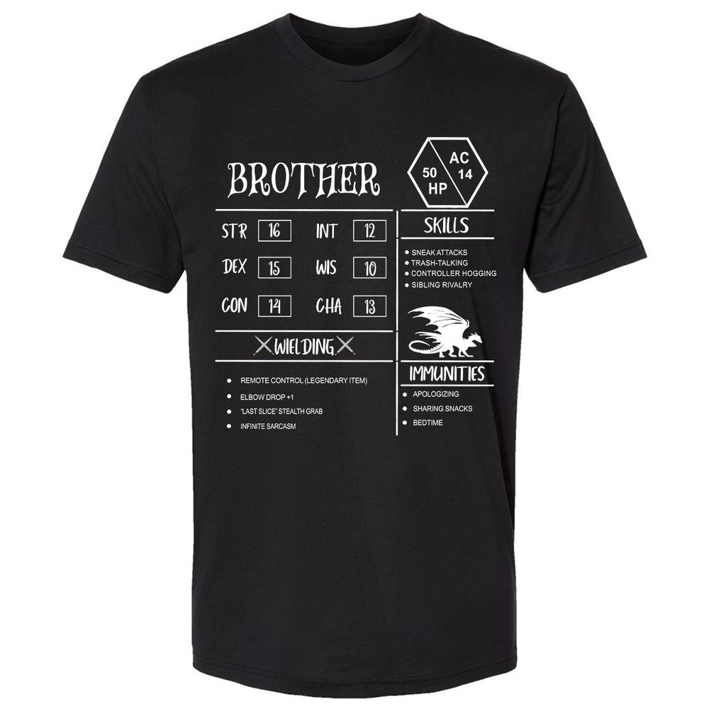 Brother Stats Premium Unisex T-Shirt - Black - 1