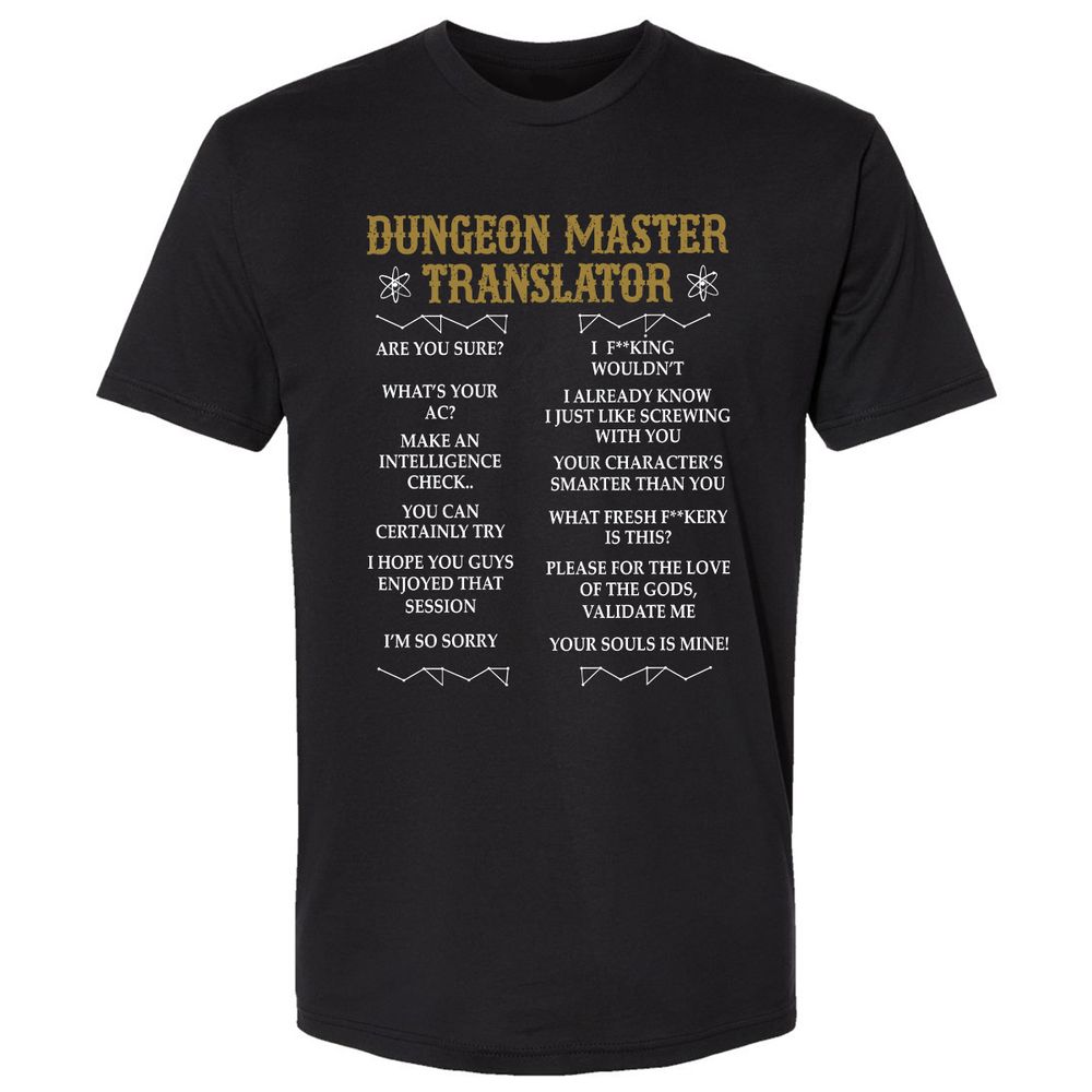 Dungeon Master Translator Premium Unisex T-Shirt - Black - 1