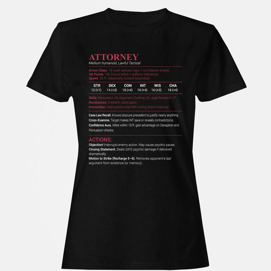 Attorney Stats Women's T-Shirt - Black - 1