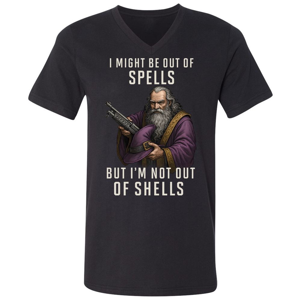 Not Out Of Shells Unisex V-Neck T-Shirt - Black - 1