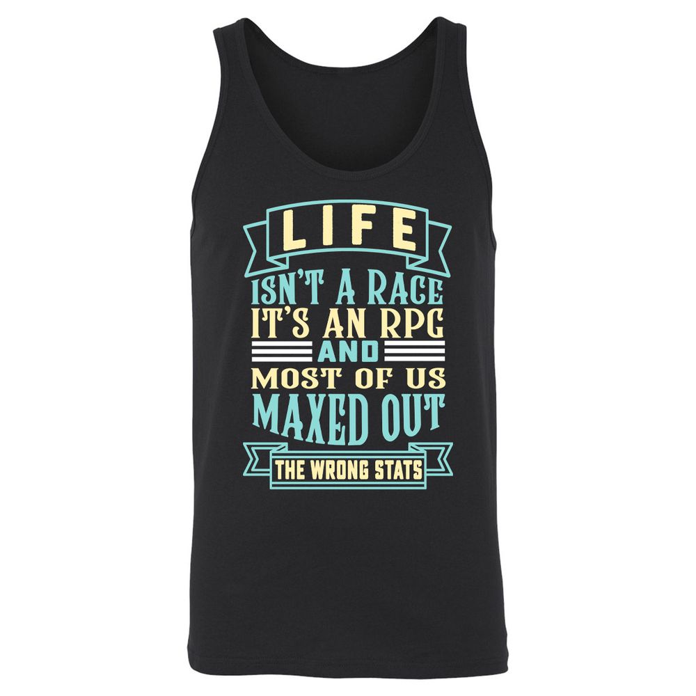 Life Is A RPG Unisex Jersey Tank - Black - 1