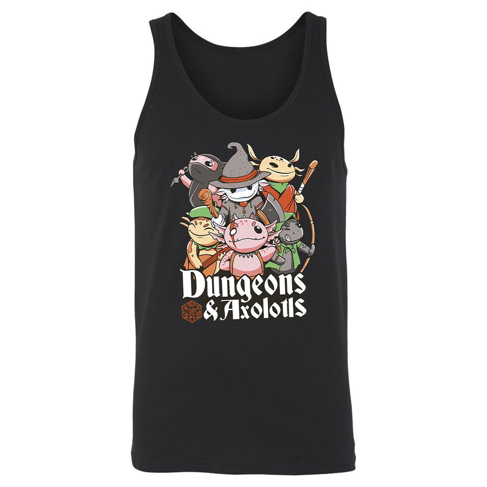 Dungeons And Axolotls Unisex Jersey Tank - Black - 1