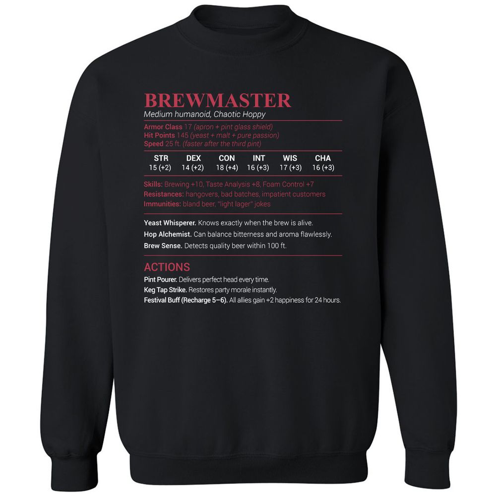 Brewmaster Classic Unisex Sweatshirt - Black - 1