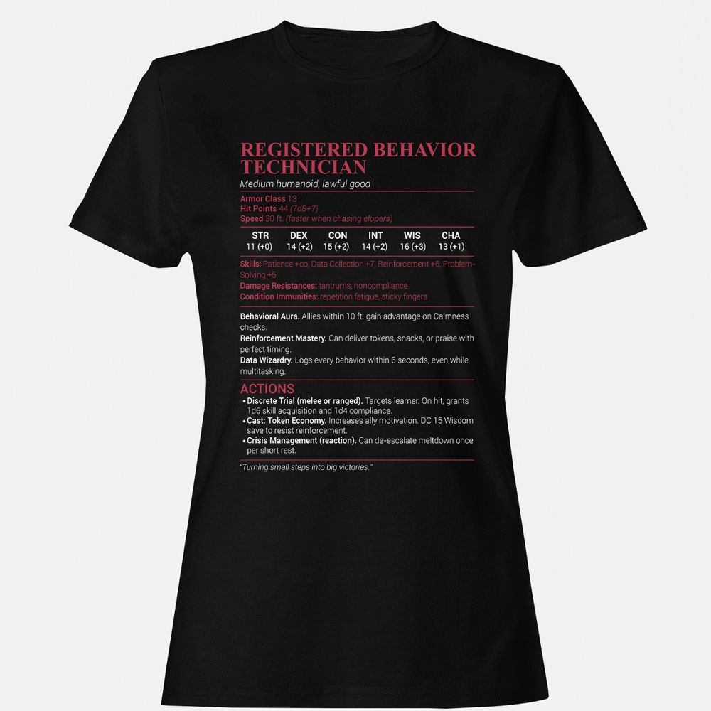 Registered Behavior Technician RBT Women's T-Shirt - Black - 1