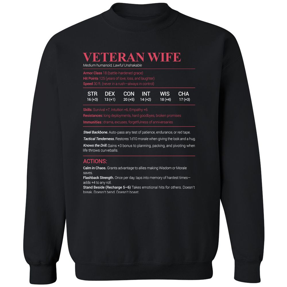Veteran New Classic Unisex Sweatshirt - Black - 1