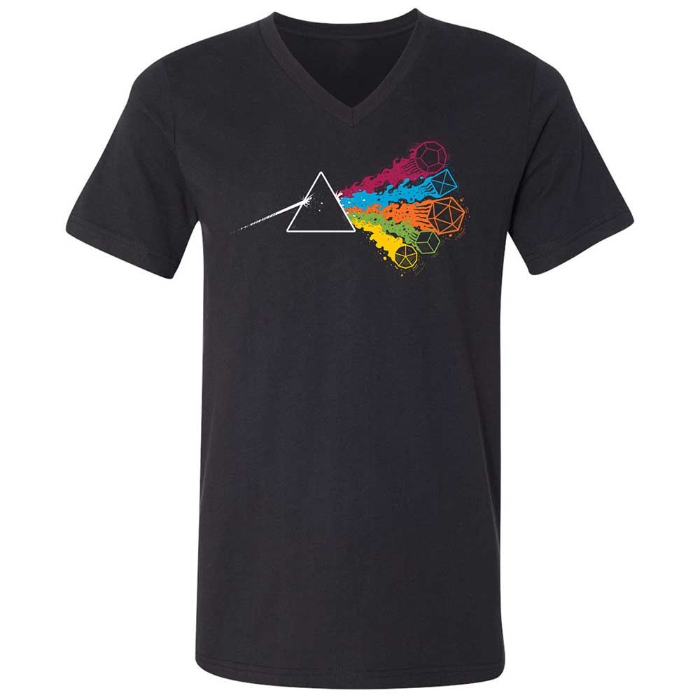 Dark Side Of The Dices Unisex V-Neck T-Shirt - Black - 1