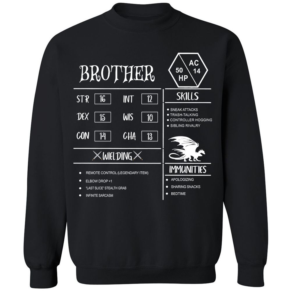 Brother Stats Classic Unisex Sweatshirt - Black - 1
