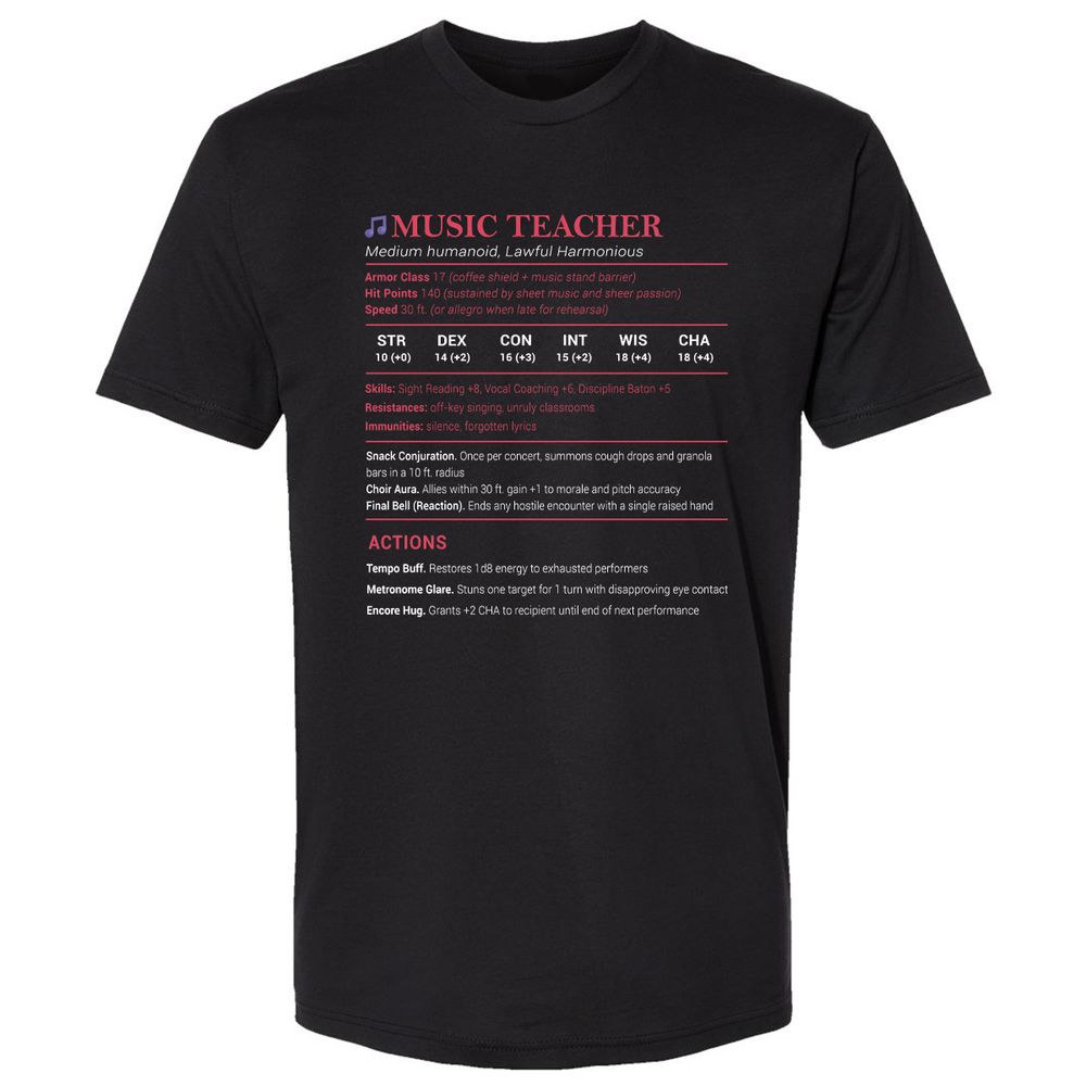 Music Teacher Premium Unisex T-Shirt - Black - 1