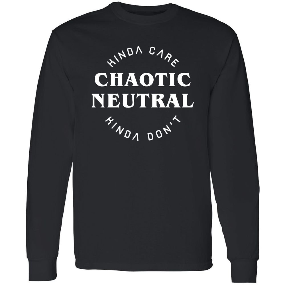 Chaotic Neutral Long Sleeve T-Shirt - Black - 1