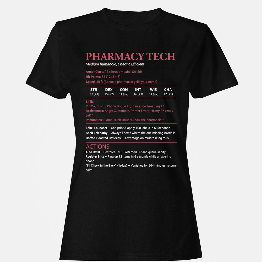 Pharmacy Tech Women's T-Shirt - Black - 1