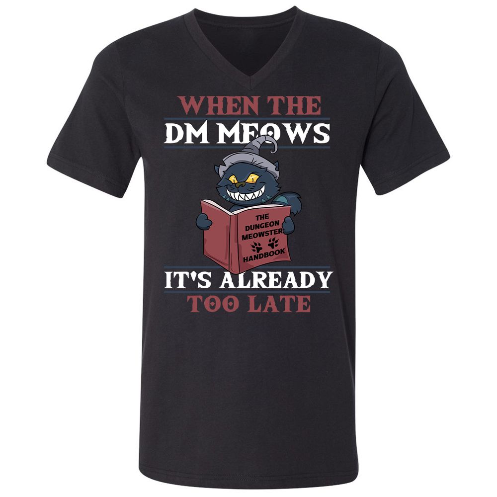 When The DM Meow Unisex V-Neck T-Shirt - Black - 1