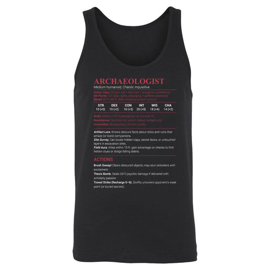 ARCHAEOLOGIST Unisex Jersey Tank - Black - 1