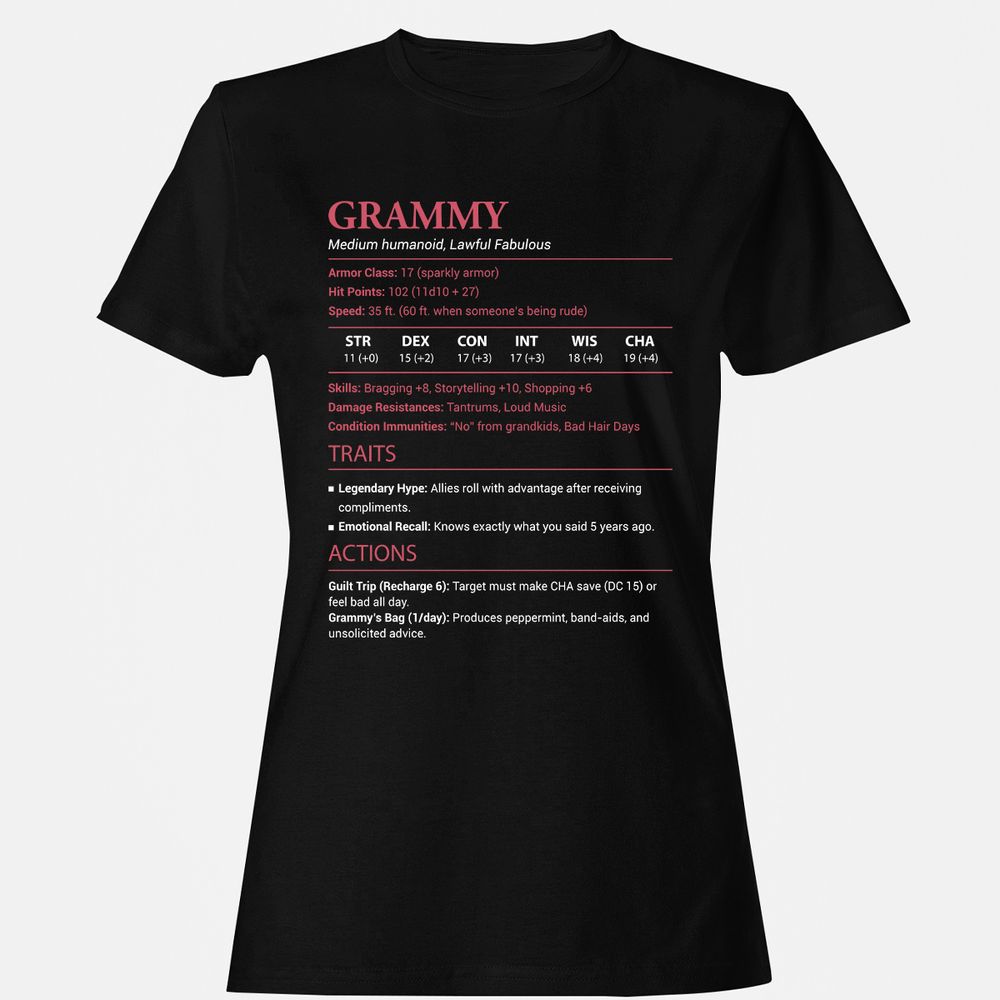 Grammy Stats Women's T-Shirt - Black - 1