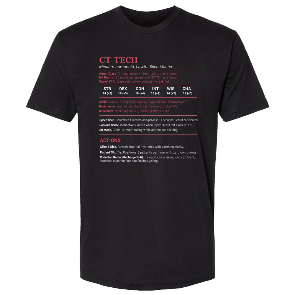 CT Tech Stats Premium Unisex T-Shirt - Black - 1