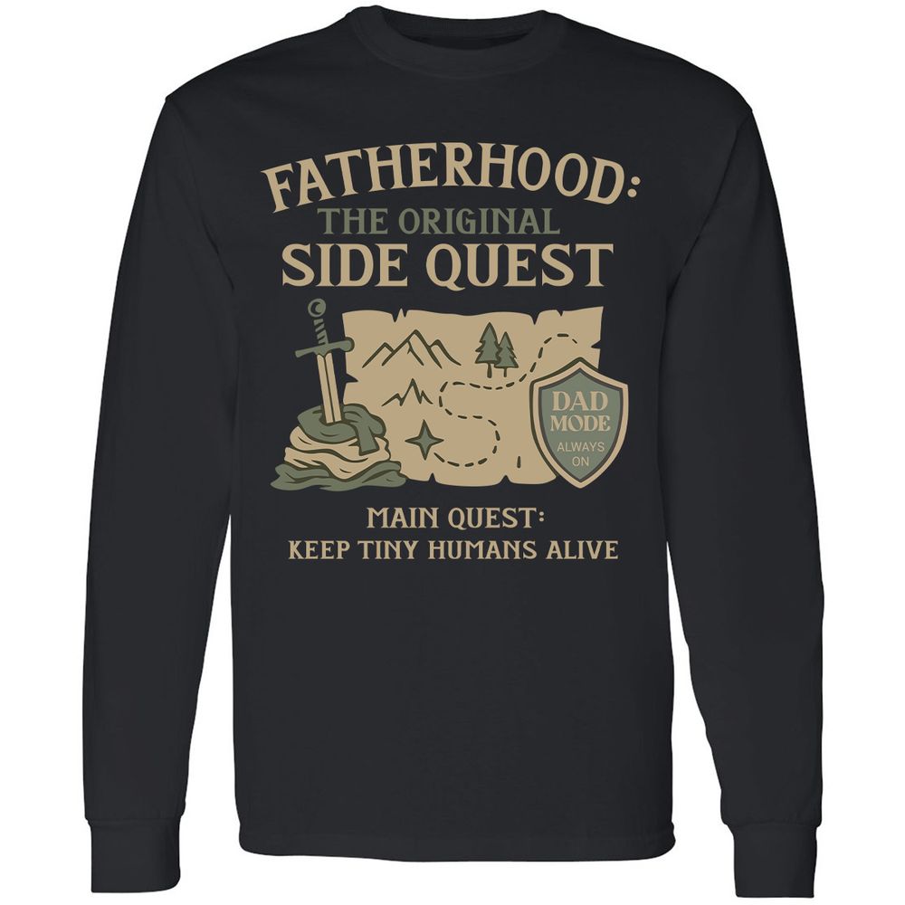 Fatherhood The Original Side Quest Long Sleeve T-Shirt - Black - 1