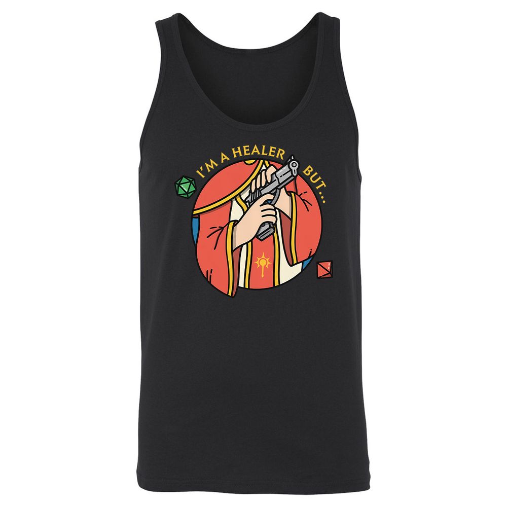 I'm A Healer But Unisex Jersey Tank - Black - 1