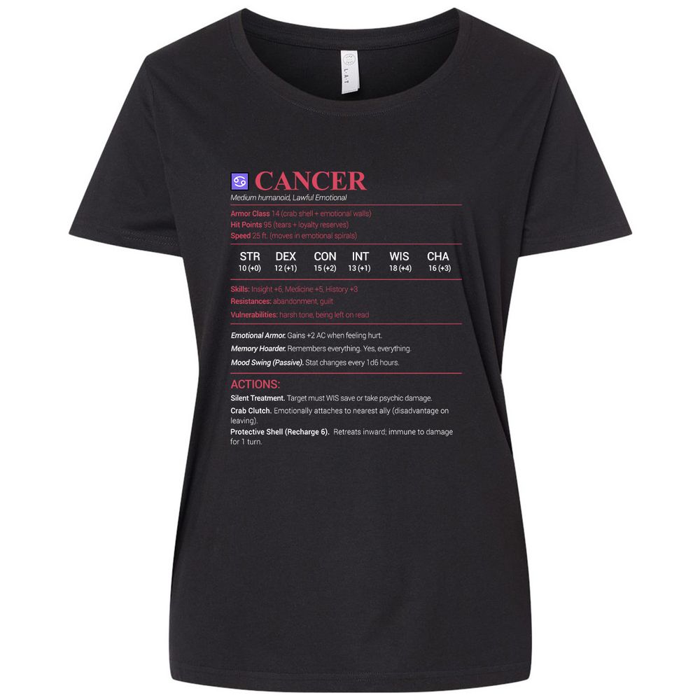 Cancer Stats Ladies Curvy Jersey - Blended Black - 1