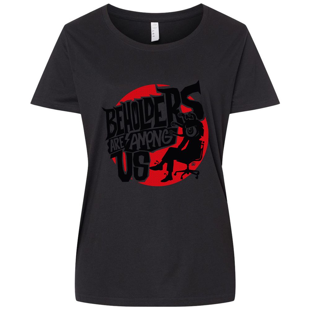 Beholders Are Among Us Ladies Curvy Jersey - Blended Black - 1