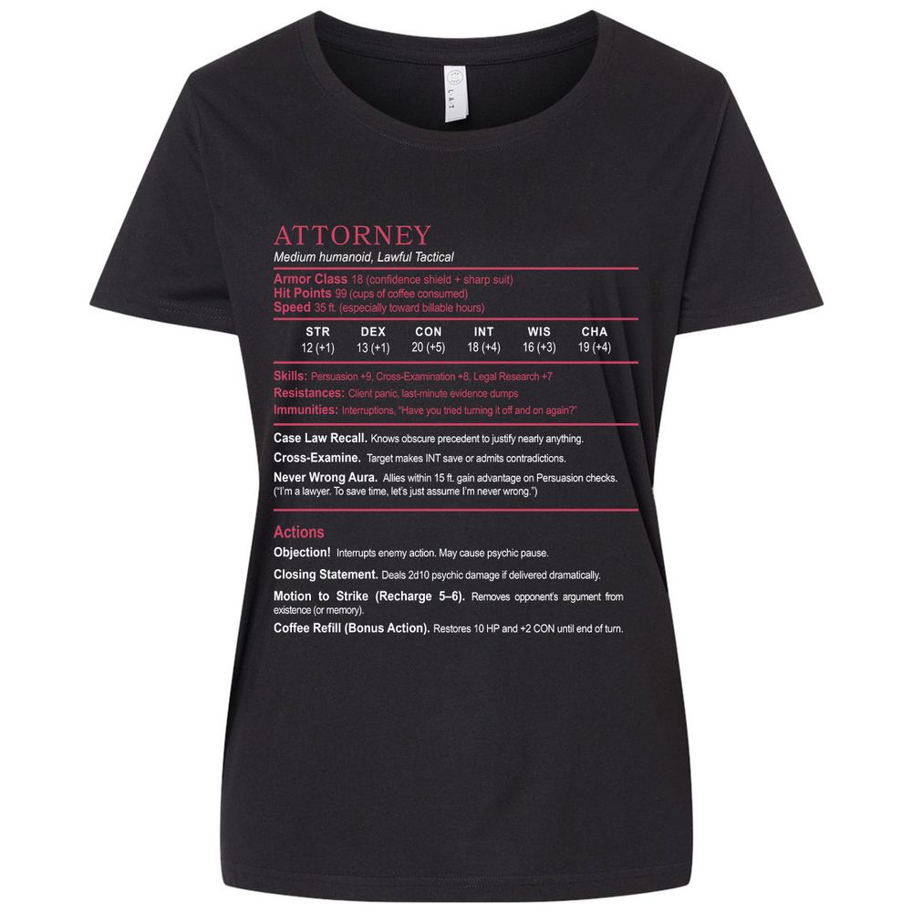 Attorney Ladies Curvy Jersey - Blended Black - 1