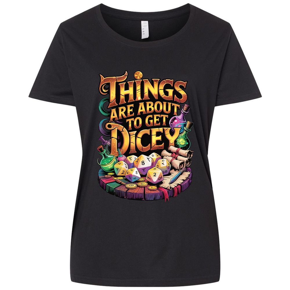 Things Are About To Get Dicey Ladies Curvy Jersey - Blended Black - 1