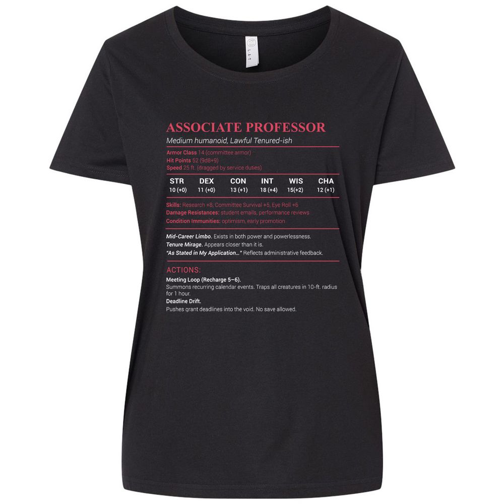 Associate Professor Stats Ladies Curvy Jersey - Blended Black - 1