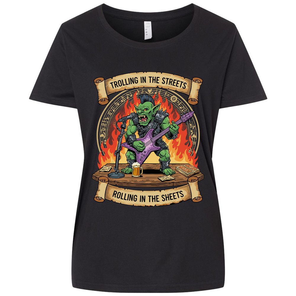 Trolling in the Streets Ladies Curvy Jersey - Blended Black - 1