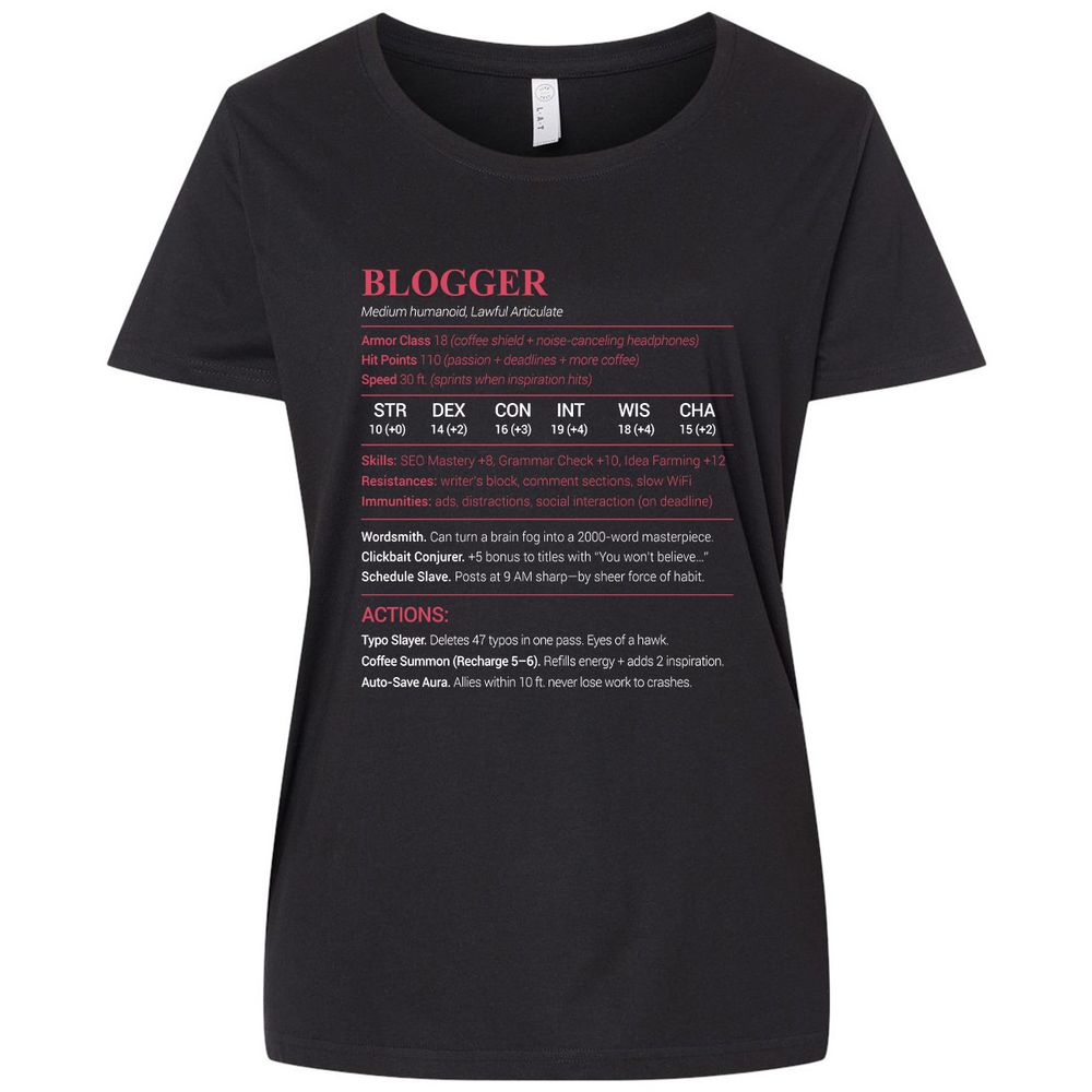 Blogger Ladies Curvy Jersey - Blended Black - 1
