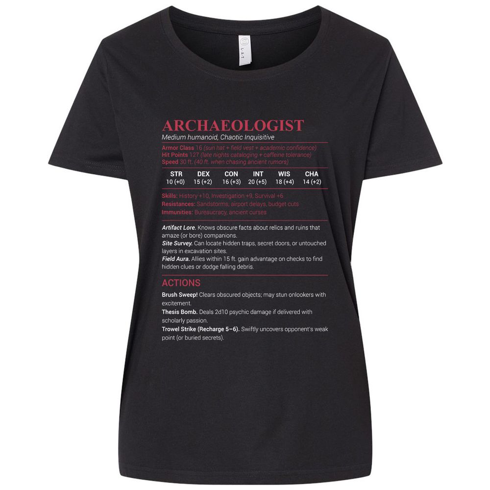 ARCHAEOLOGIST Ladies Curvy Jersey - Blended Black - 1