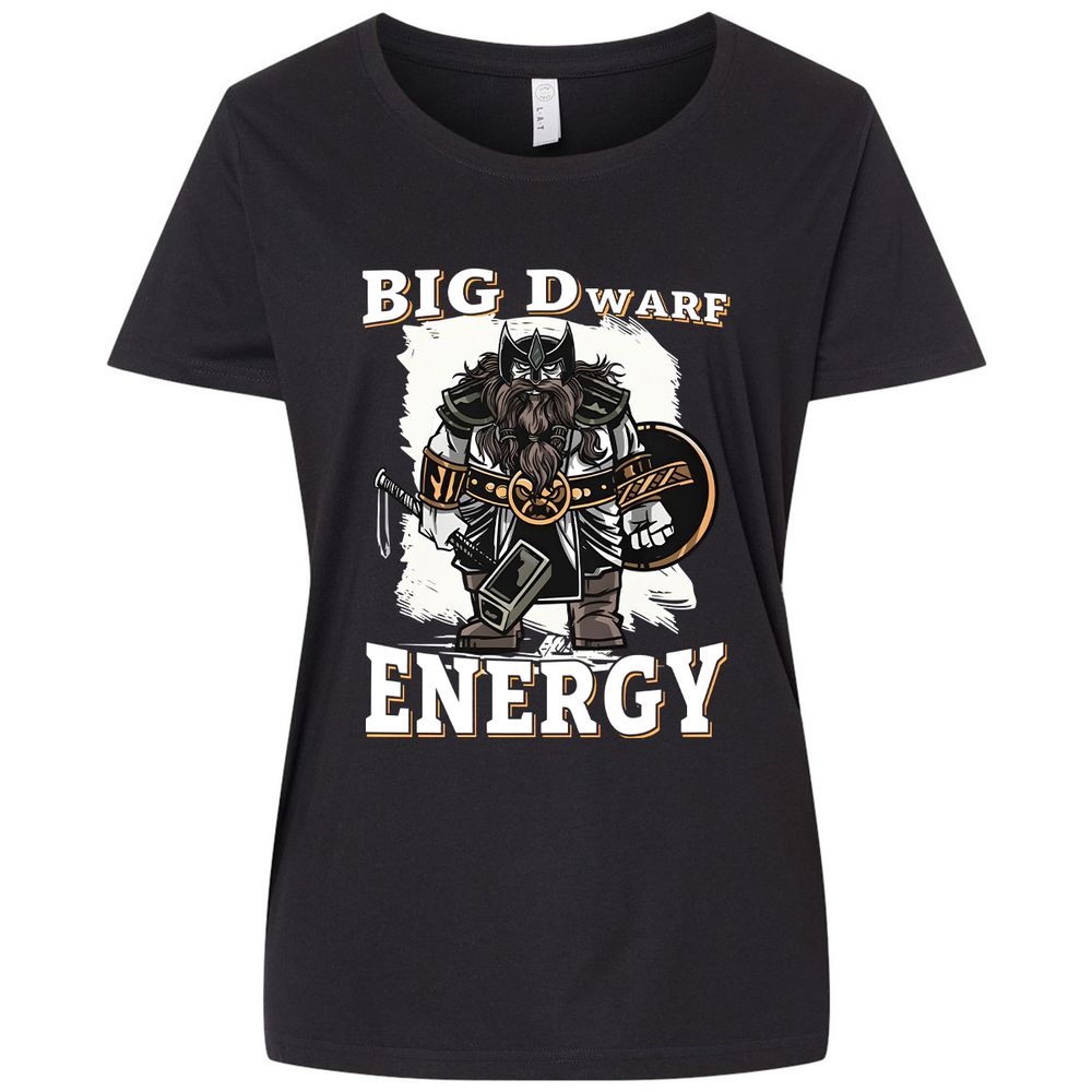 Big Dwarf Energy Ladies Curvy Jersey - Blended Black - 1