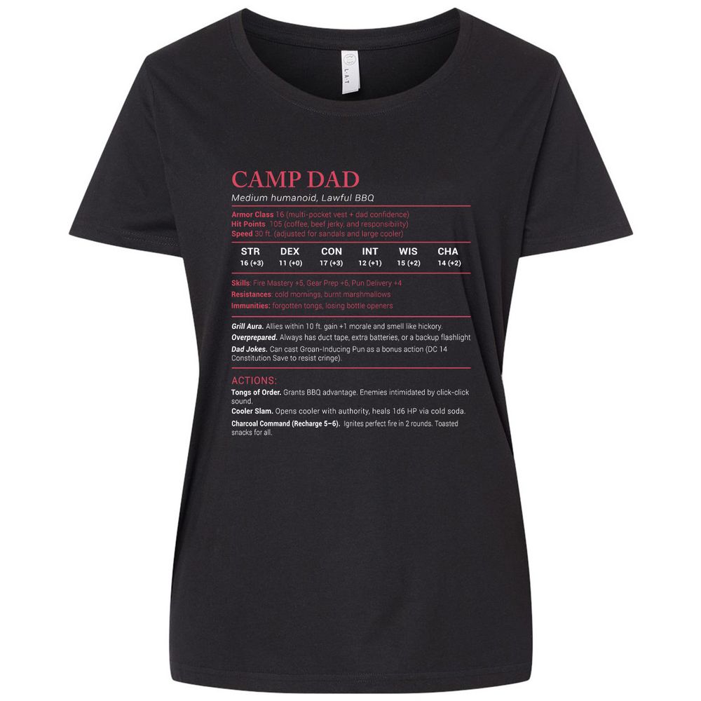 Camp Dad Stats Ladies Curvy Jersey - Blended Black - 1