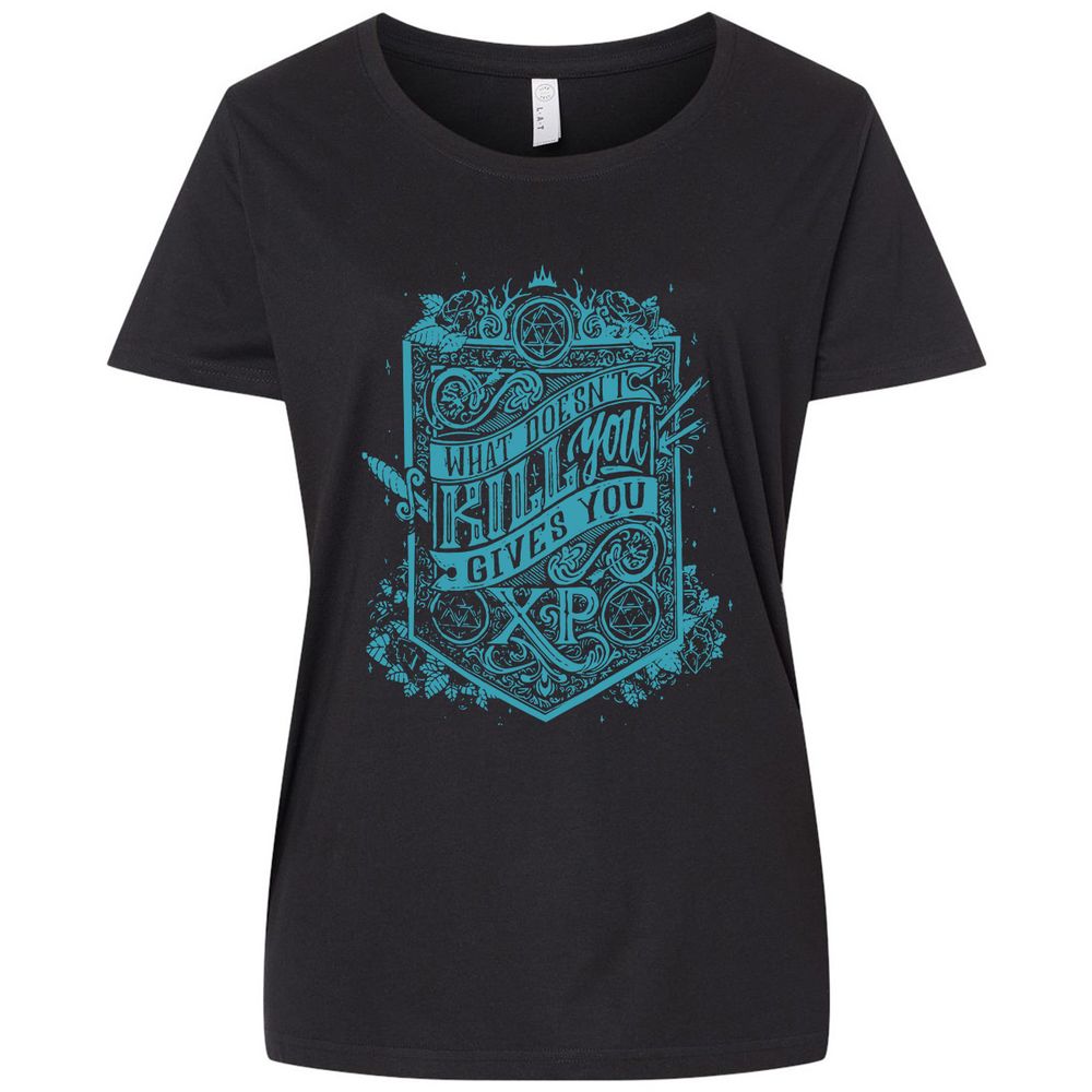 What Doesn't Kill You Gives You XP Ladies Curvy Jersey - Blended Black - 1