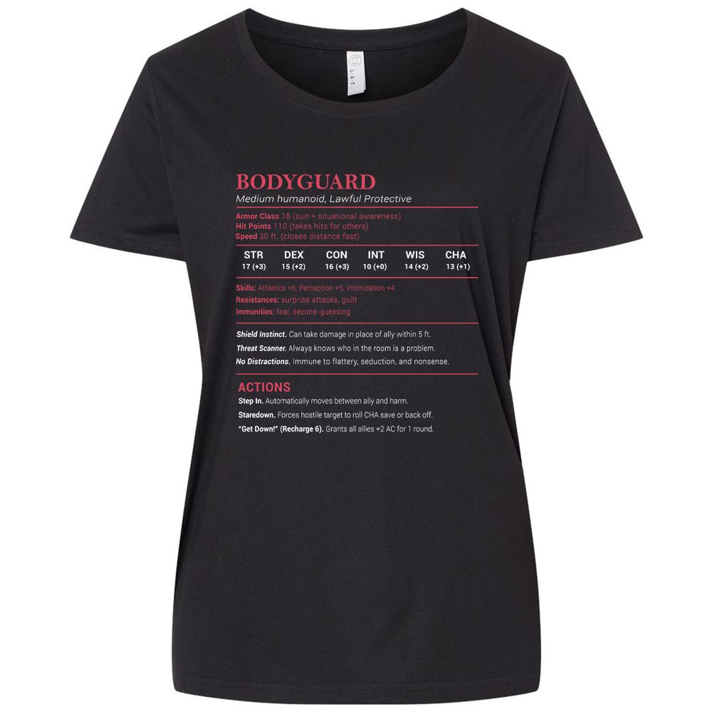 Bodyguard Stats Ladies Curvy Jersey - Blended Black - 1