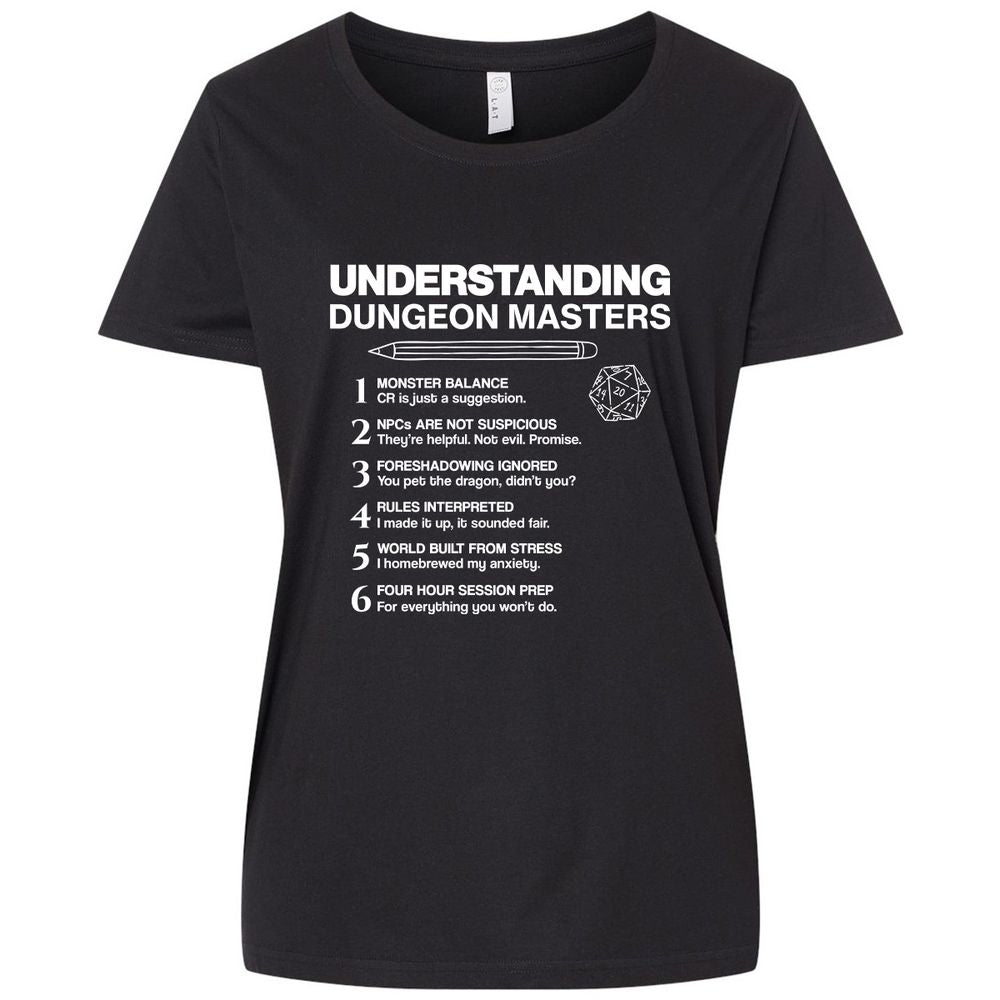 Understanding Dungeon Masters Ladies Curvy Jersey - Blended Black - 1