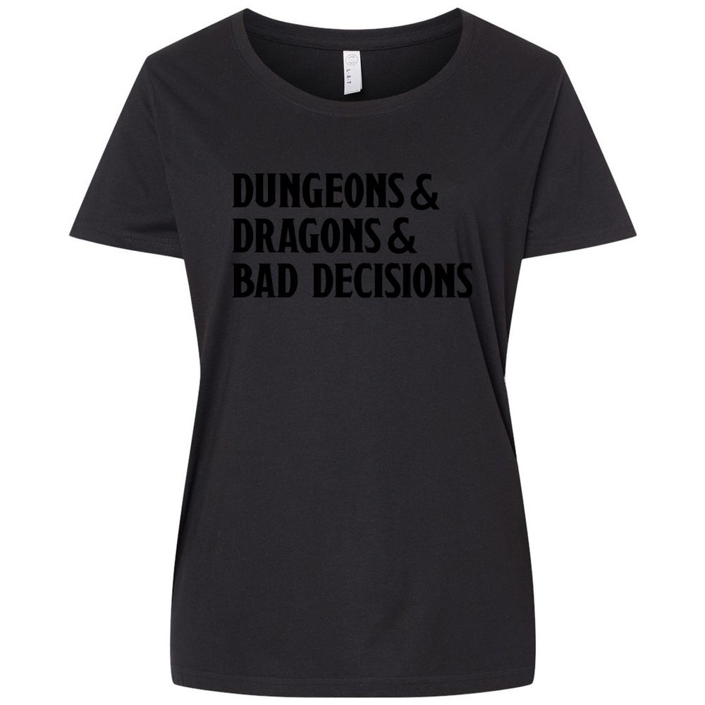 Bad Decisions Ladies Curvy Jersey - Blended Black - 1