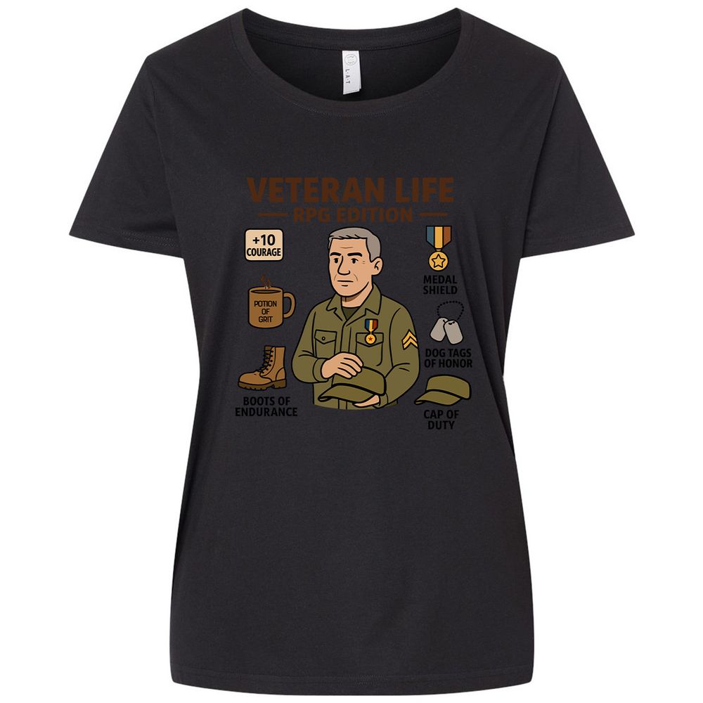 Veteran Life RPG Edition Ladies Curvy Jersey - Blended Black - 1