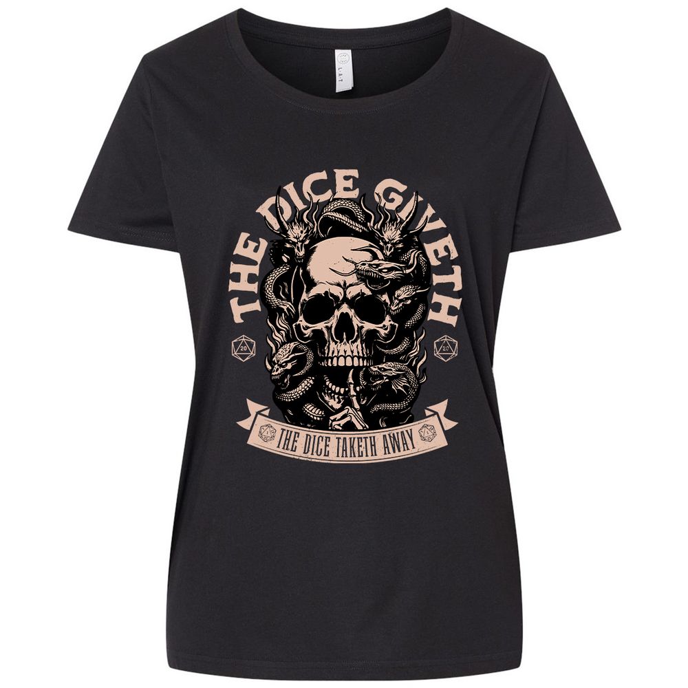 The Dice Giveth The Dice Taketh Away Ladies Curvy Jersey - Blended Black - 1