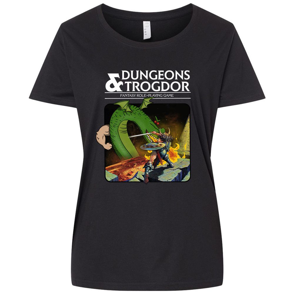 Trogdor Ladies Curvy Jersey - Blended Black - 1