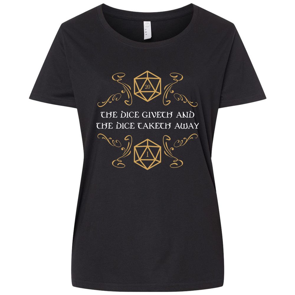 The Dice Giveth and Taketh Away Natural 20 and Critical Fail Ladies Curvy Jersey - Blended Black - 1
