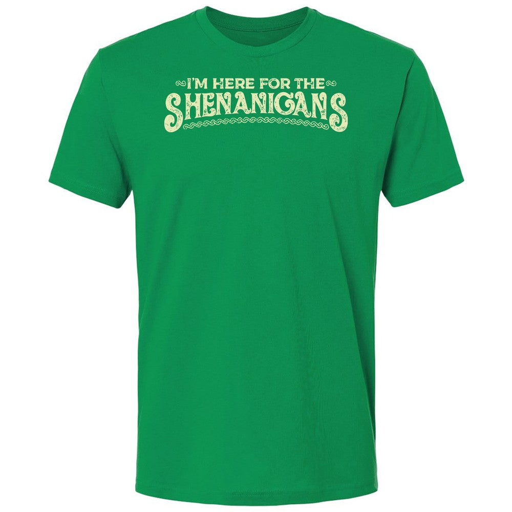 Here For The Shenanigans Premium Unisex T-Shirt - Irish Green - 1