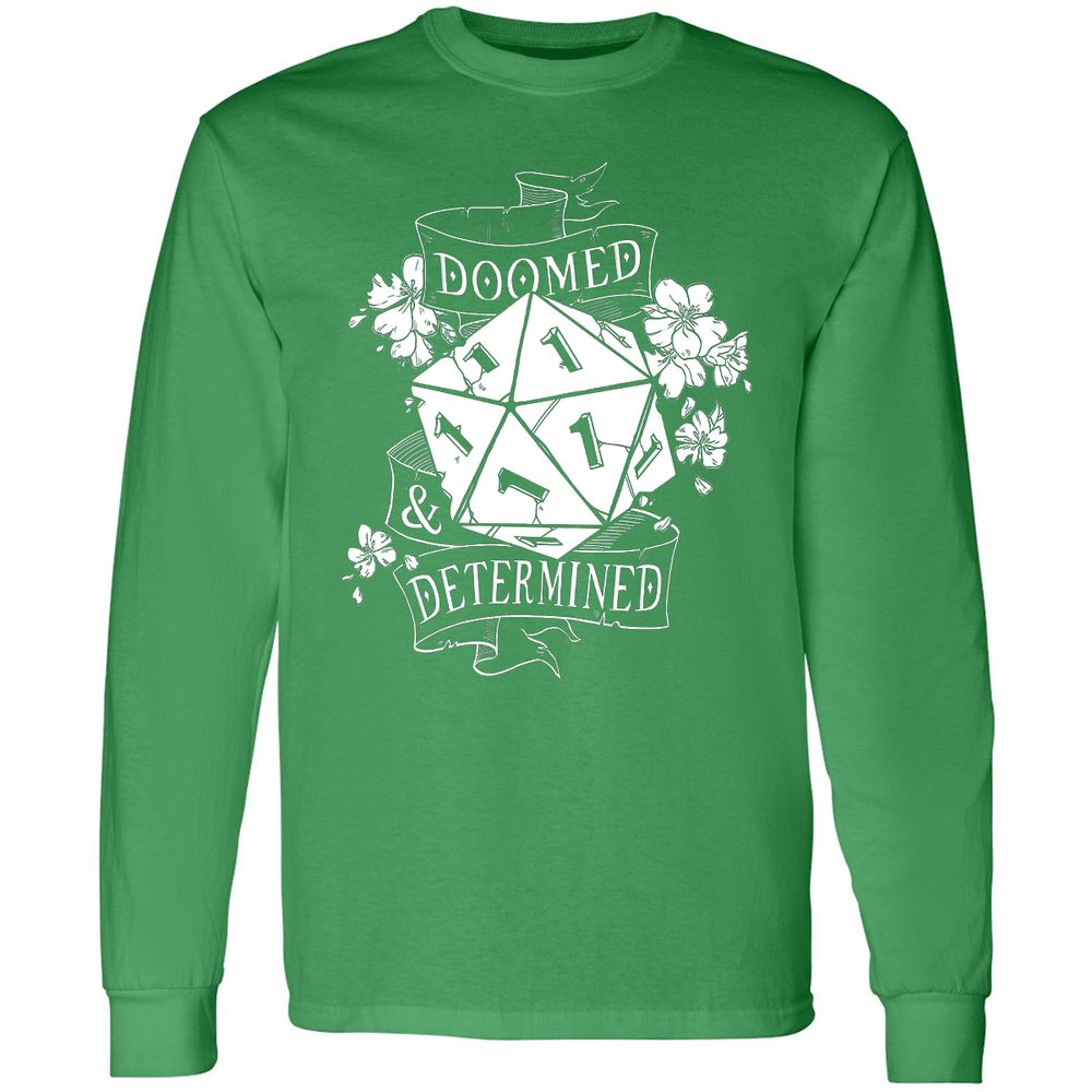 Doomed Determined Long Sleeve T-Shirt - Irish Green - 1